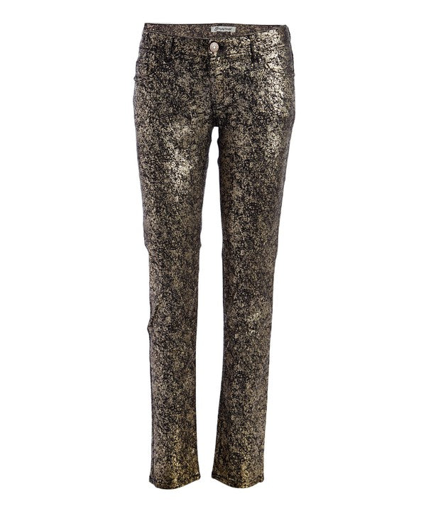 Low Rise Metallic Print Skinny jeans Pants Cooper