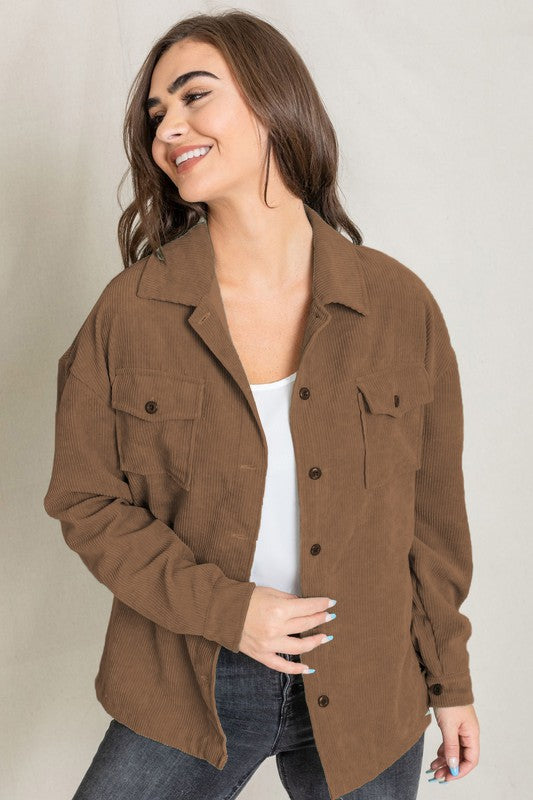 Corduroy boyfriend oversize Jacket brown