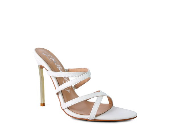 NIGHTCLUB HIGH HEELED NEON ANIMAL SANDALS White
