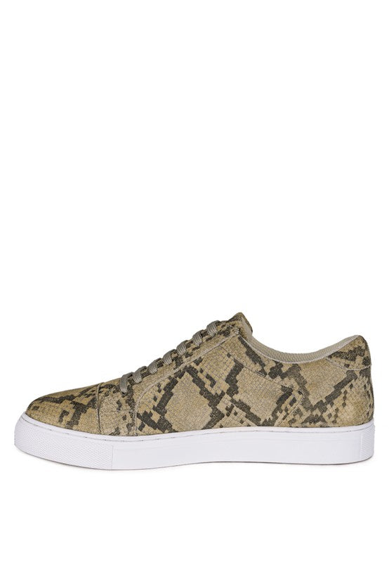 ASHFORD FINE SUEDE HANDCRAFTED SNEAKERS Natural Snake
