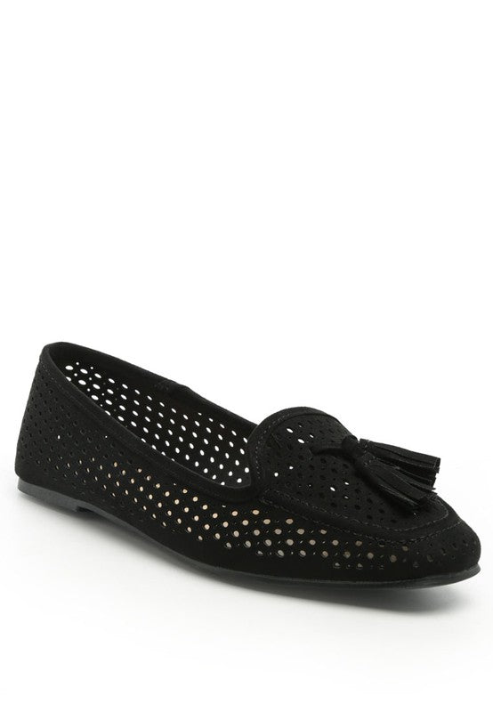 FEET NEST PERFORATED MICROFIBER LOAFER Black