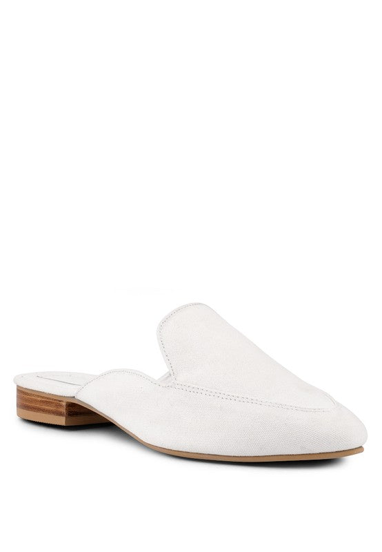 CALICO Organic Canvas Mules White