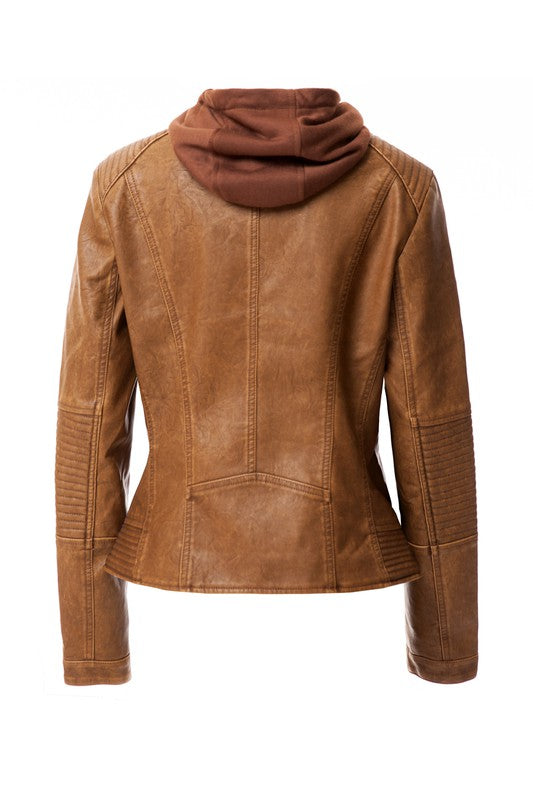 Women's PU Jacket CAMEL