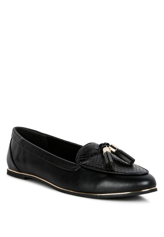 Cabbose Casual Bow Loafers Black 5