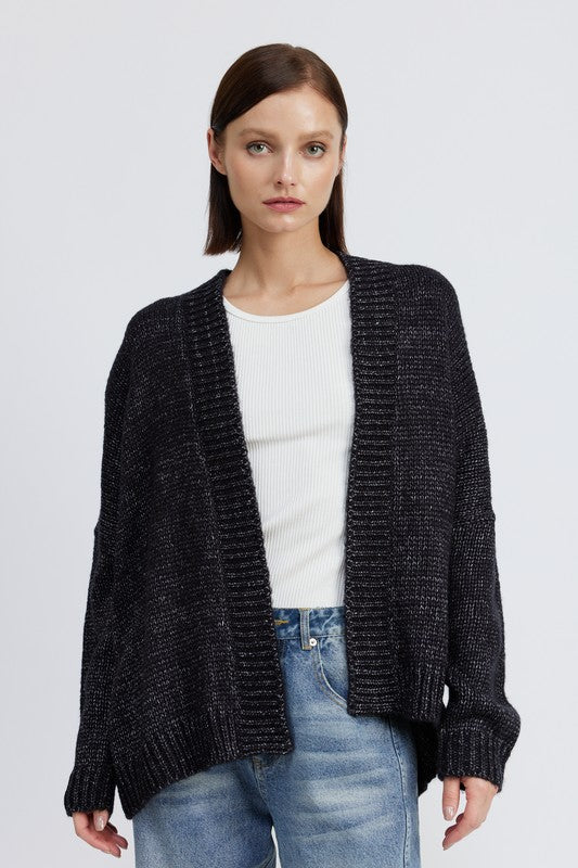 OVERSIZED CARDIGAN CHARCOAL