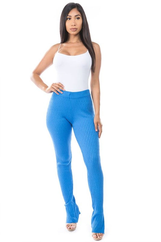 SEXY SWEATER CASUAL PANTS BLUE