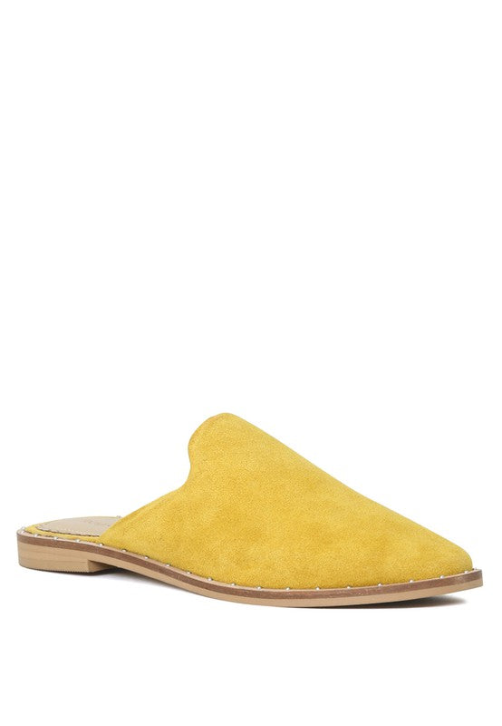RAG & CO LIA CANVAS MULES Mustard