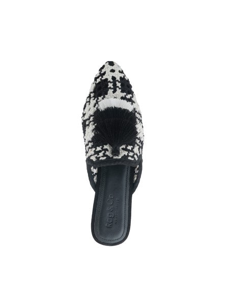 London Rag MARIANA WOVEN FLAT MULES WITH TASSELS