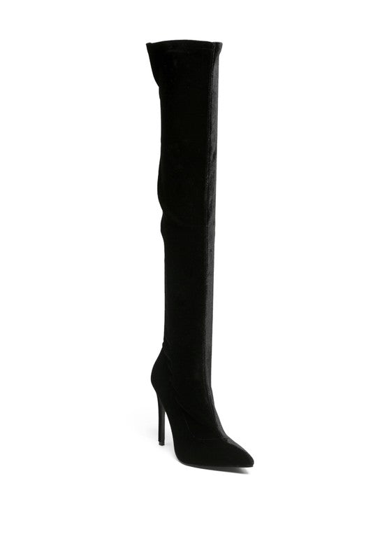 Tilera Stretch Over The Knee Stiletto Boots Black 6