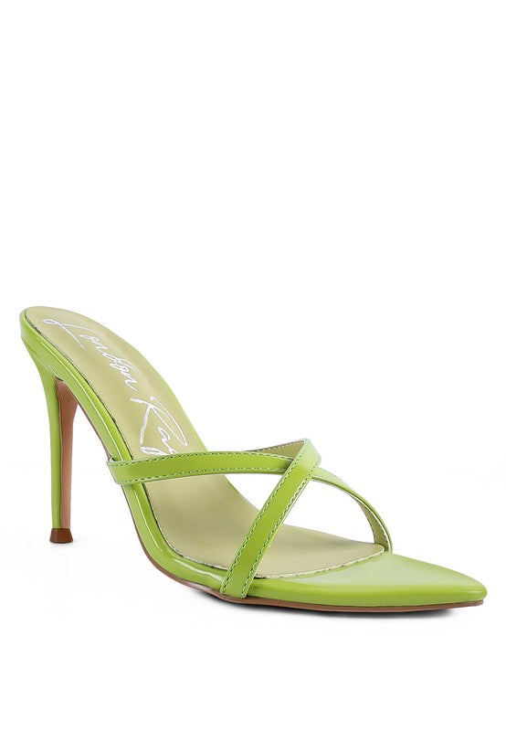 SPELLBOUND HIGH HEELED POINTED TOE SANDAL AVOCADO
