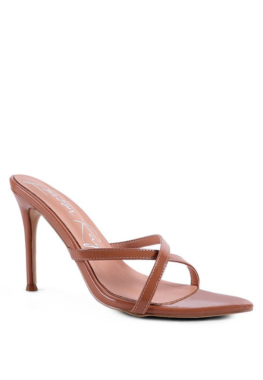 SPELLBOUND HIGH HEELED POINTED TOE SANDAL Peach