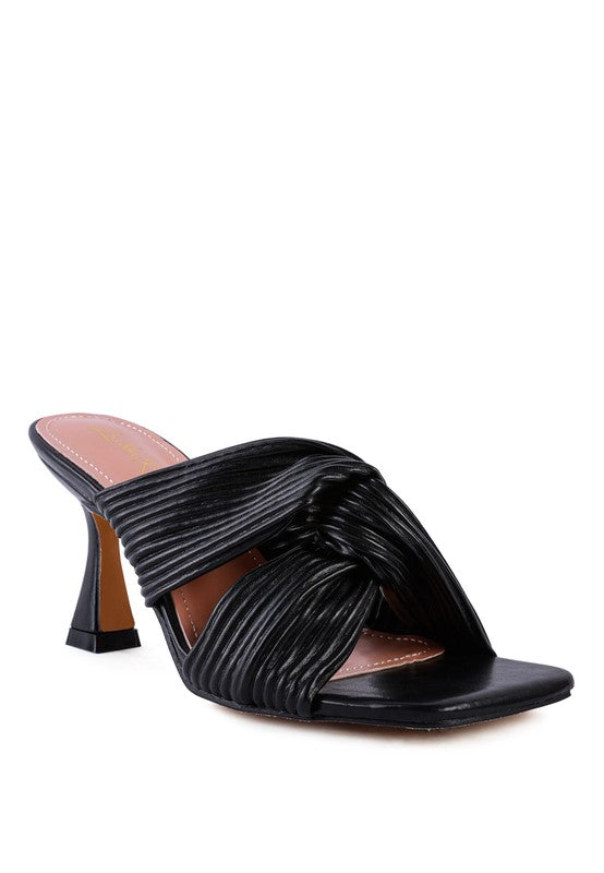 BATTLE EX KNOT STRAP SLIDE SANDALS Black