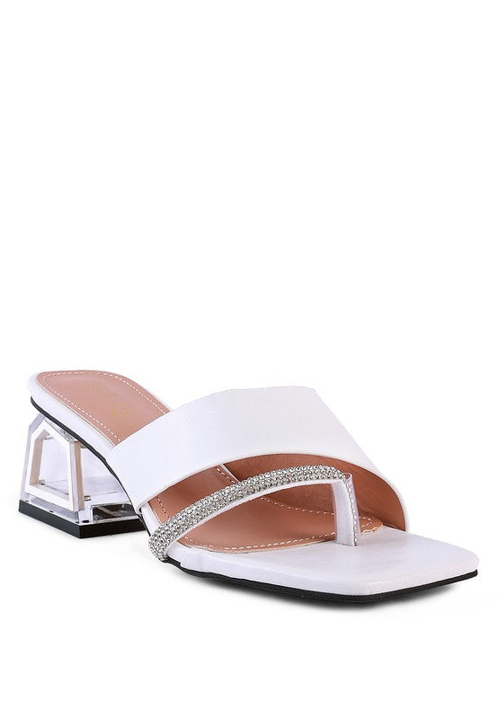 GOFLY NEVER MINIMAL LOW HEEL SANDALS White