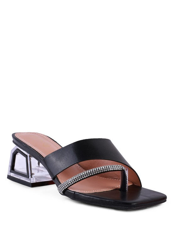 GOFLY NEVER MINIMAL LOW HEEL SANDALS Black