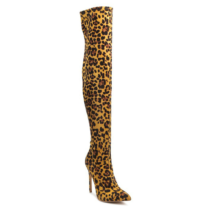 Pokey Vegan Leather The Knee Block Heeled Boots