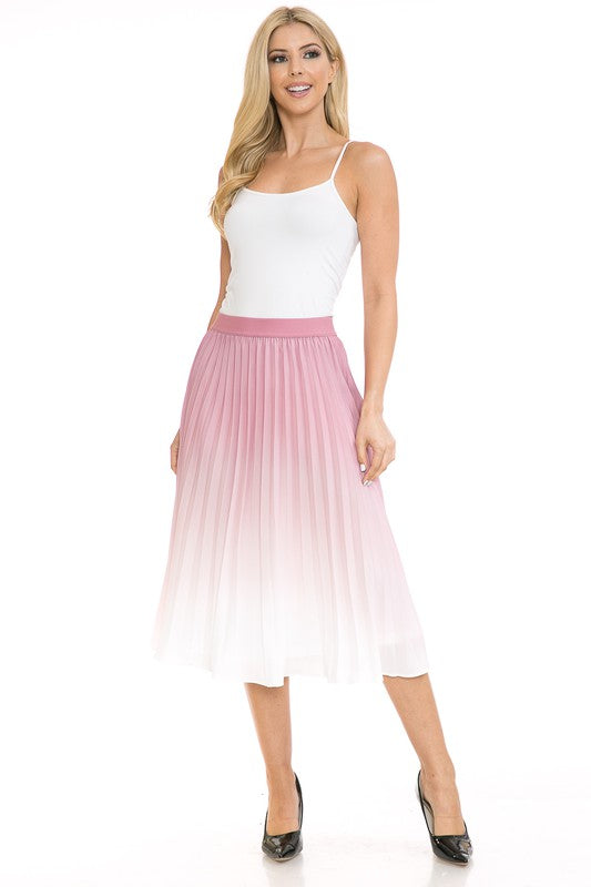Women's High Waist Pleated A-Line Swing MAUVE