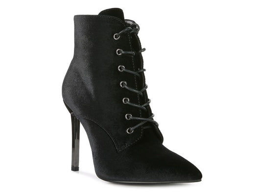 BORNSTA Velvet High Heeled Velvet Boots Black