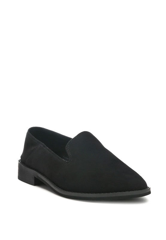 OLIWIA Classic Suede Loafers Black