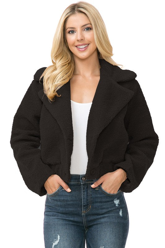 Women's Faux Fur Jacket BLACK