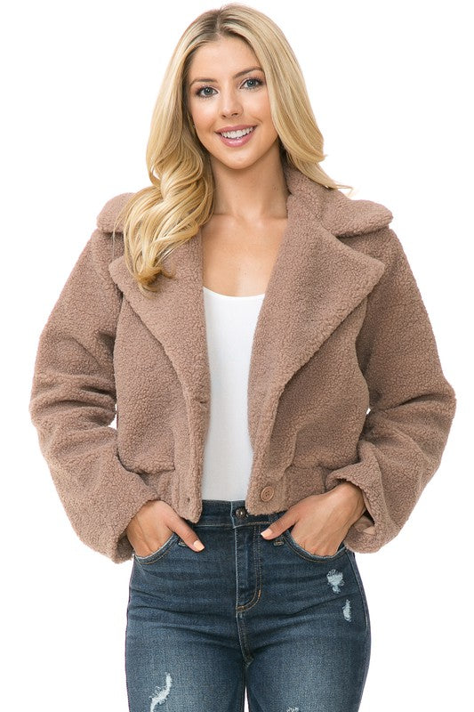 Women's Faux Fur Jacket MAUVE