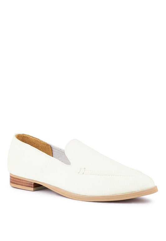 BOUGIE Organic Canvas Loafers White