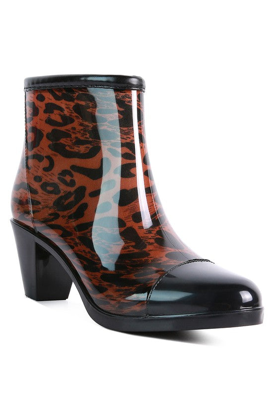 Mizzle Smart Block Heeled Rainboots Brown