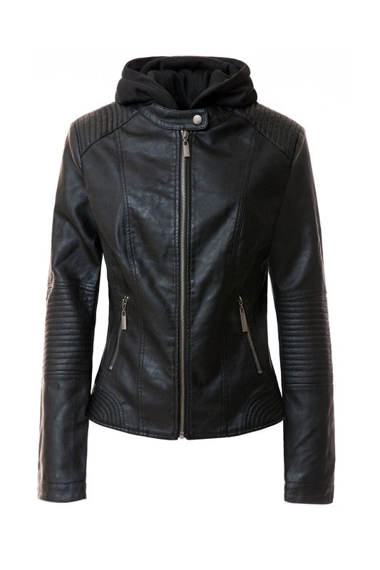 Women's PU Jacket BLACK