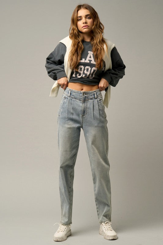 HIGH WAIST BALLOON JEANS LIGHT