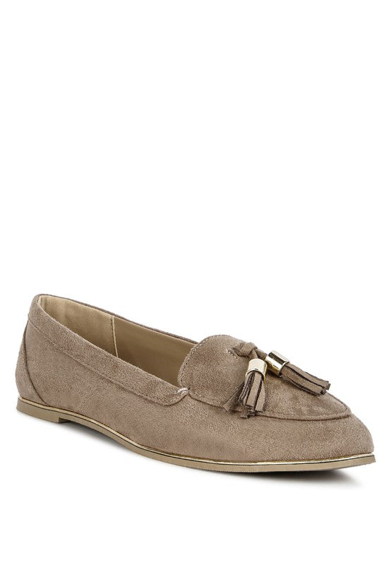 Cabbose Casual Bow Loafers Taupe