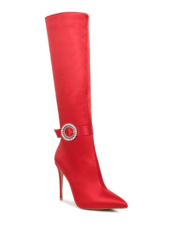Lovestruck High Calf Boots Red