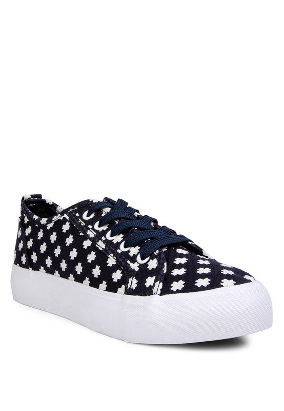 Glam Doll Knitted Sliver Platform Sneakers Blue