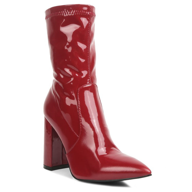 Pluto Block Heel Stiletto Ankle Boot