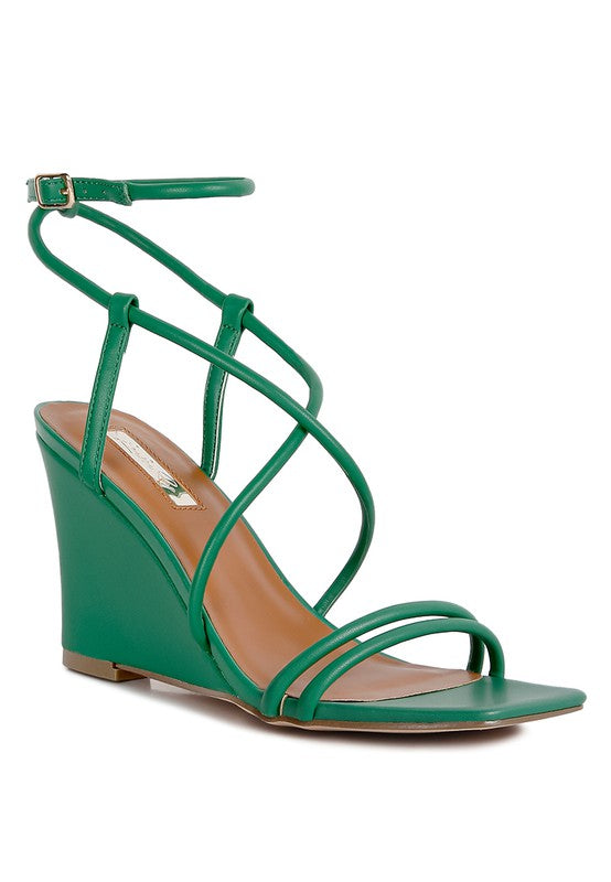 Gram Hunt Ankle Strap Wedge Sandals Green 5