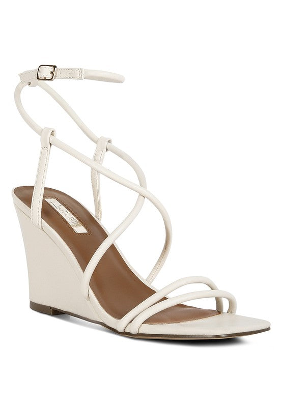 Gram Hunt Ankle Strap Wedge Sandals ECRU