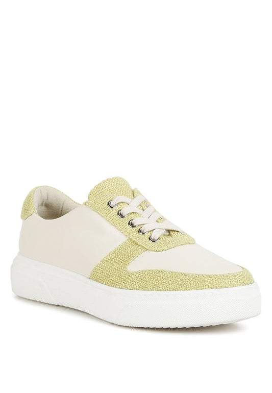 Kjaer Dual Tone Leather Sneakers Green