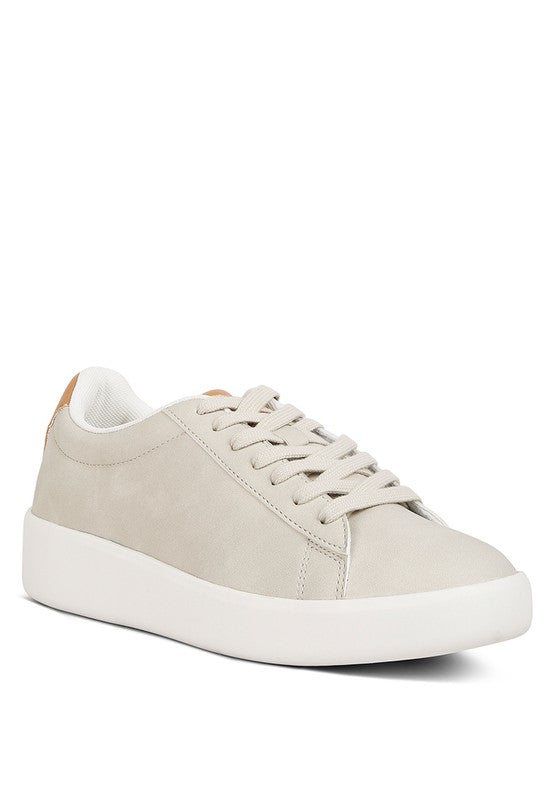 Minky Lace Up Casual Sneakers LT Grey