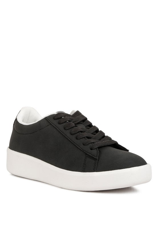 Minky Lace Up Casual Sneakers Black