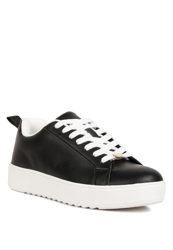 Rouxy Faux Leather Sneakers Black