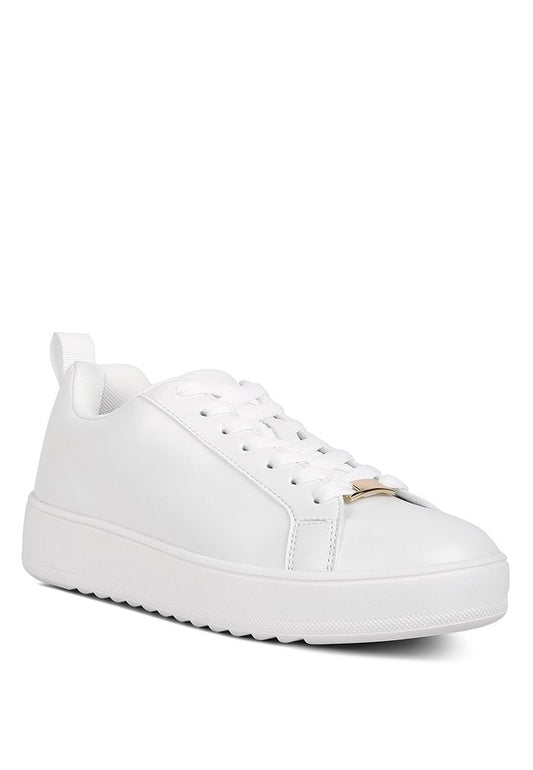 Rouxy Faux Leather Sneakers White