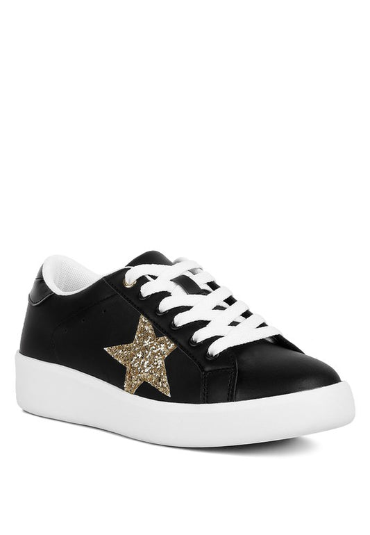 Starry Glitter Star Detail Sneakers Black