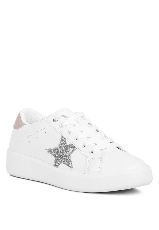Starry Glitter Star Detail Sneakers White