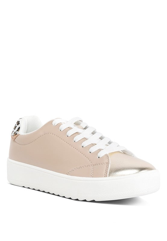 Dory Metallic Accent Sneakers Tan