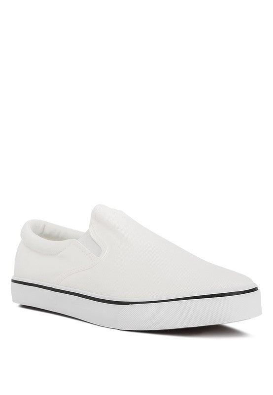 Merlin Canvas Slip On Sneakers White