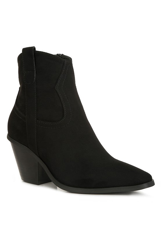 Elettra Ankle Length Cowboy Boots Black