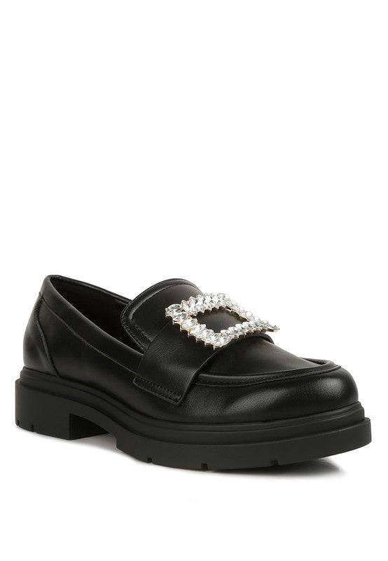 Bossi Loafers With Buckle Embellishment Black