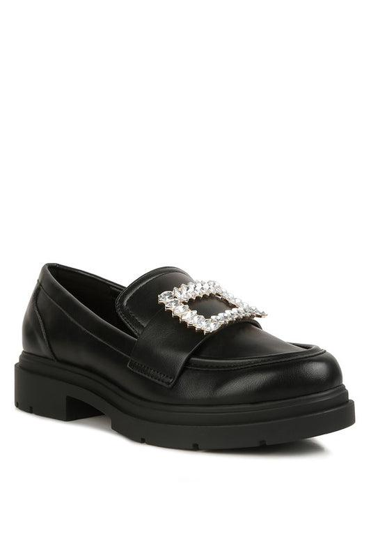 Bossi Loafers With Buckle Embellishment Black