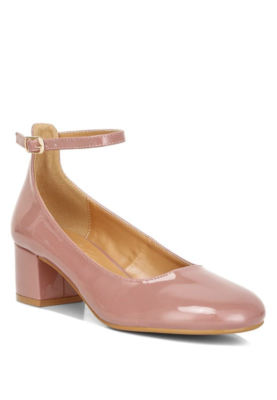 Debbie Ankle Strap Low Block Heel Sandals