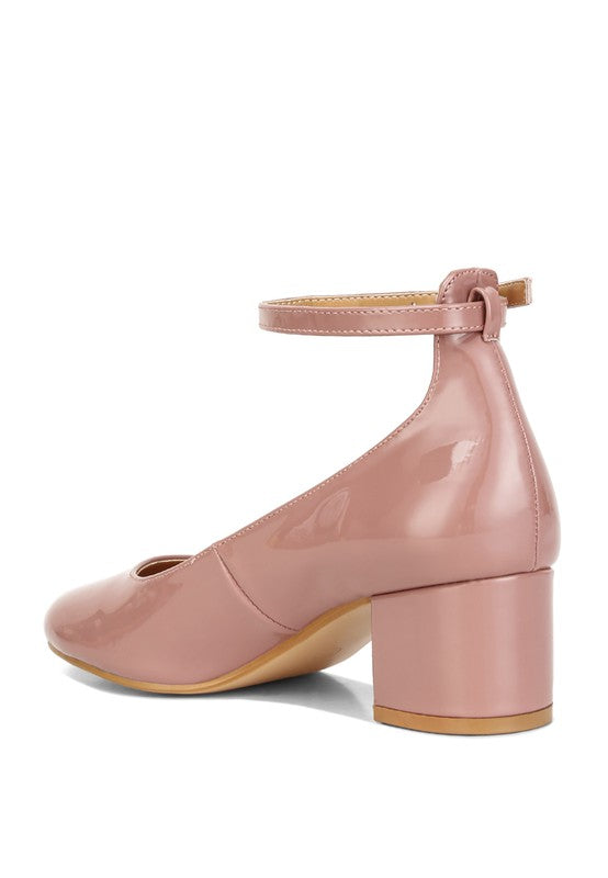 Debbie Ankle Strap Low Block Heel Sandals