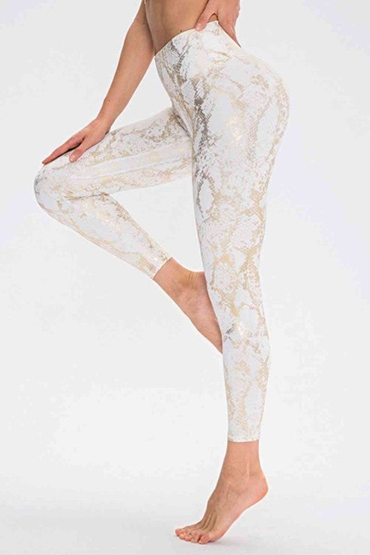 Animal Print Active Pants white