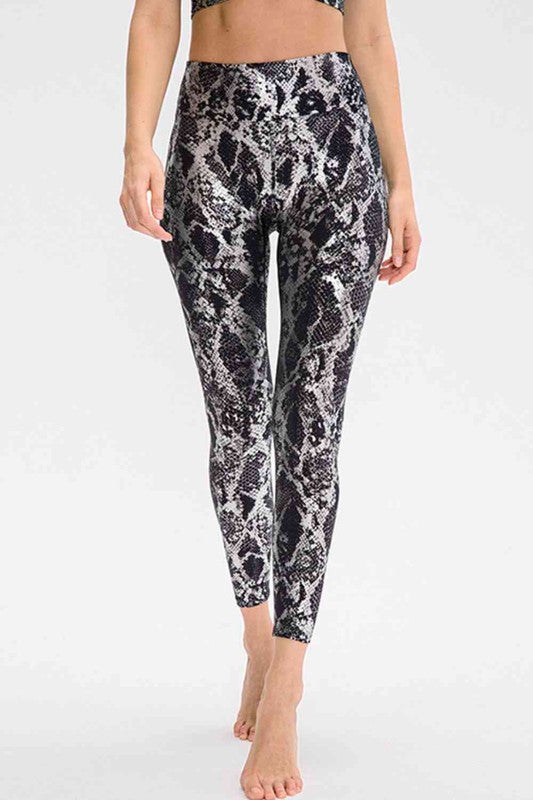 Animal Print Active Pants Black